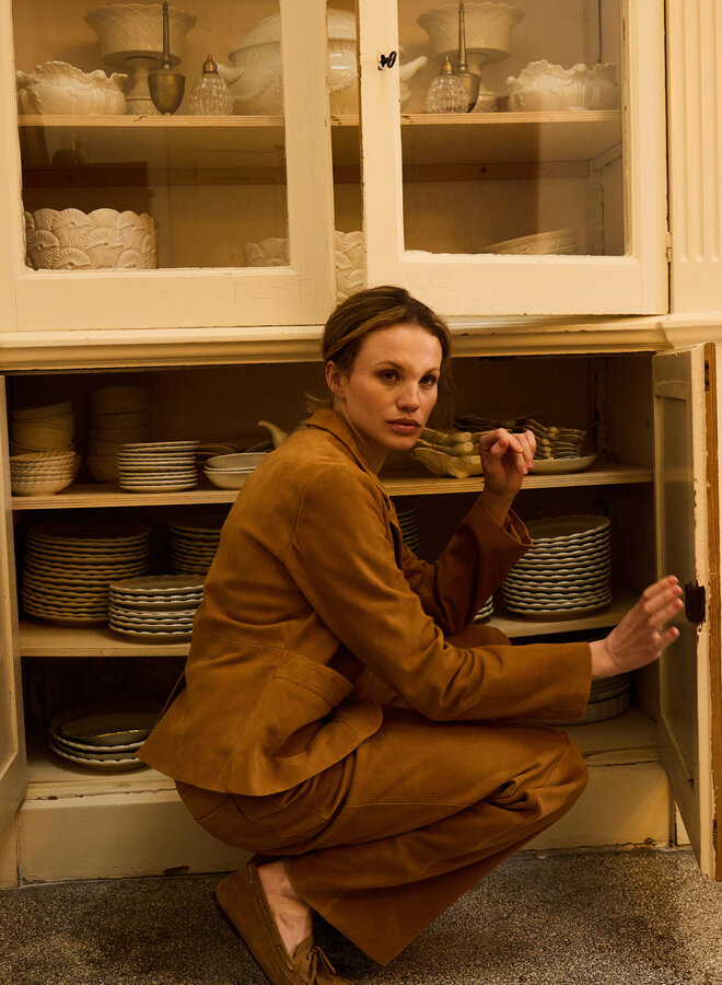 Jacket Atelier Rêve Funda en suède beige liège