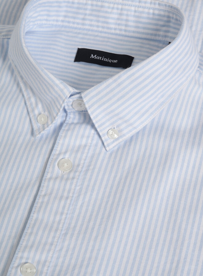 Chemise Matinique Trostol Oxford rayée bleu pâle & blanche