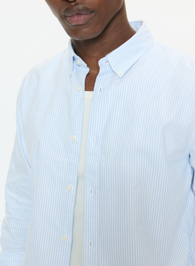 Chemise Matinique Trostol Oxford rayée bleu pâle & blanche