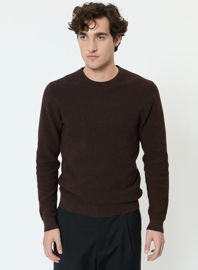 Tricot Matinique Lagoon gaufré brun chocolat