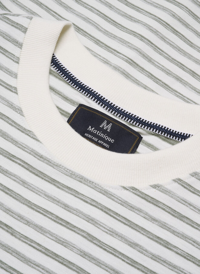Chandail Matinique Kai Heritage écru à rayures vert marin