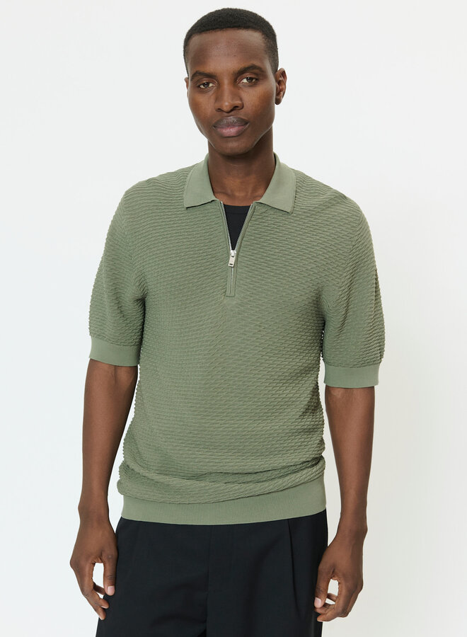 Polo Matinique Polo Knit en tricot vert marin