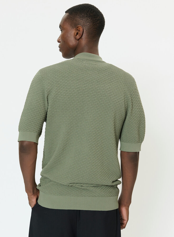 Polo Matinique Polo Knit en tricot vert marin
