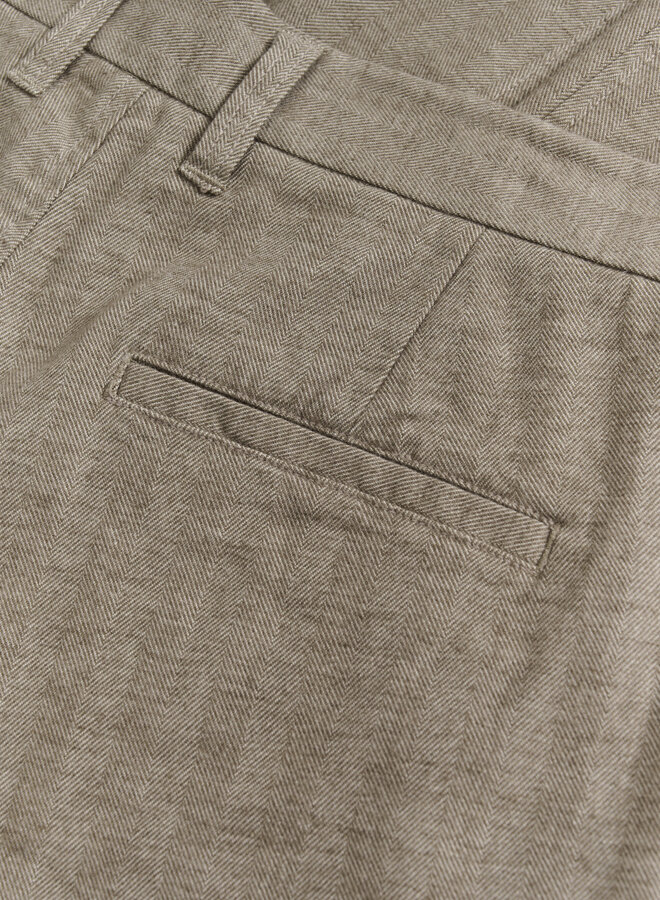 Pantalon Matinique Parker beige taupe plaza à chevrons fins