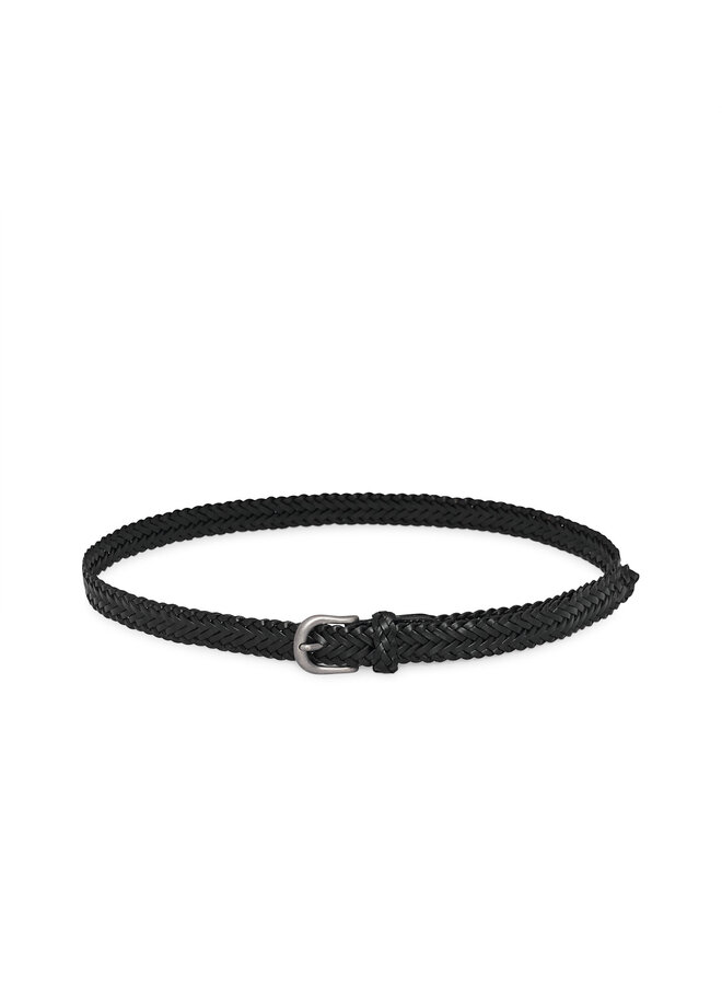 Ceinture Matinique Brie en cuir tressé noire