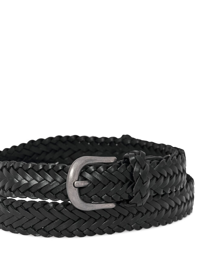 Ceinture Matinique Brie en cuir tressé noire