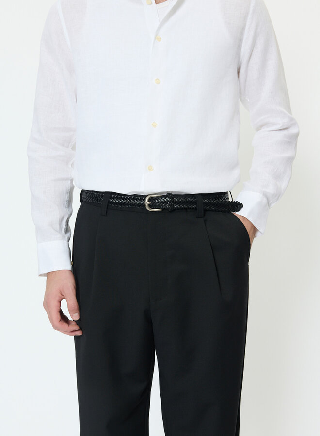 Ceinture Matinique Brie en cuir tressé noire