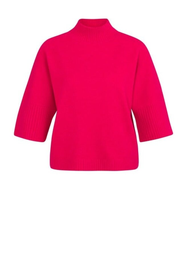 Tricot Yaya à col montant rouge canneberge