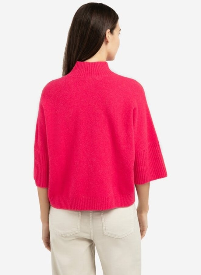 Tricot Yaya à col montant rouge canneberge