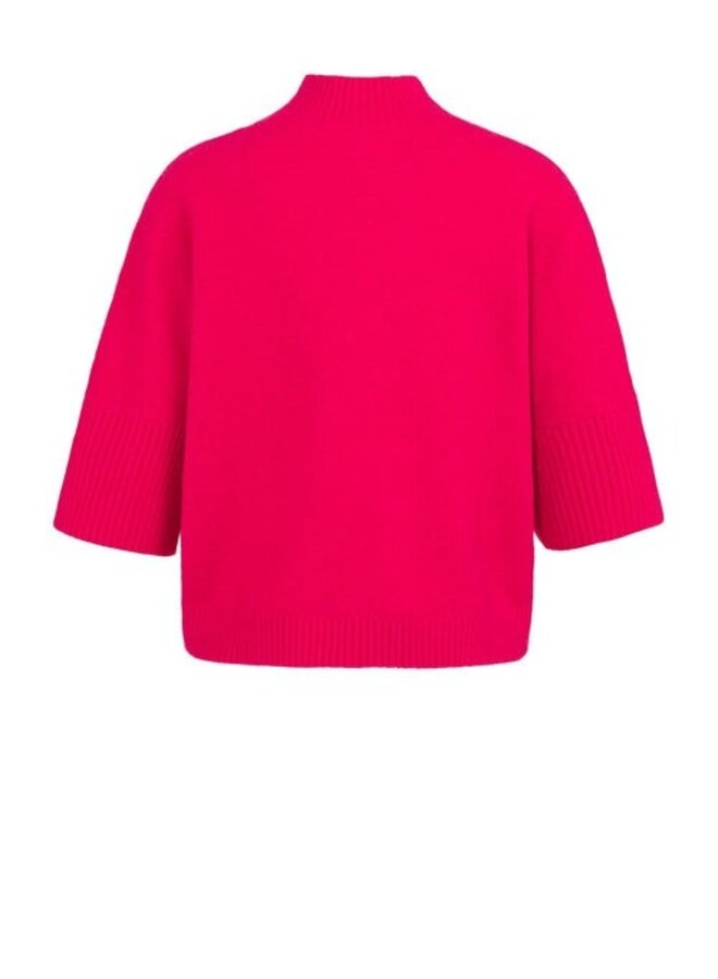 Tricot Yaya à col montant rouge canneberge