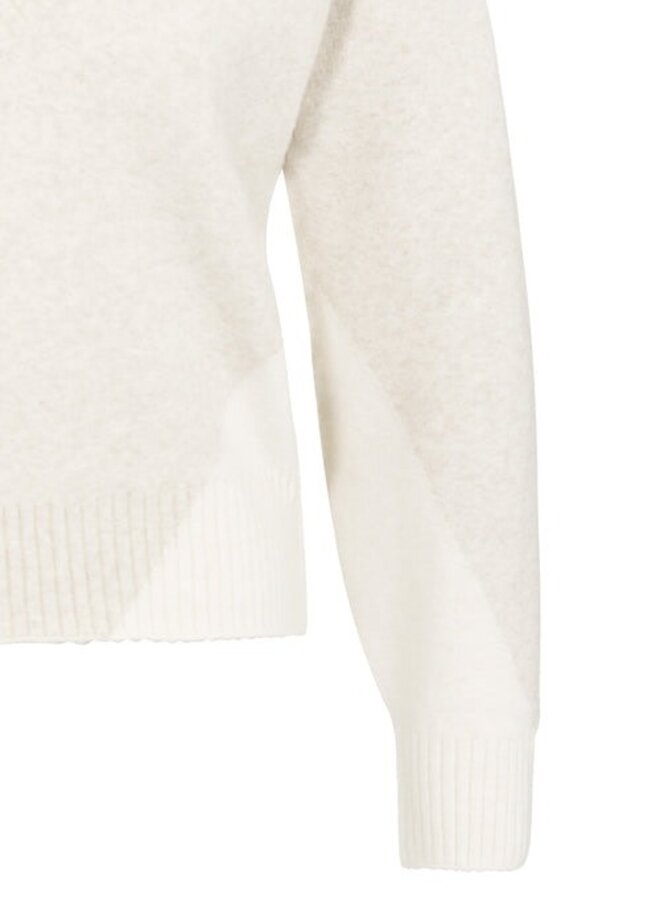 Tricot Yaya à col V beige mélange