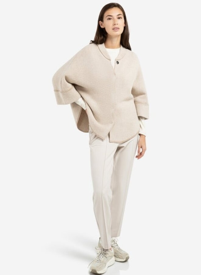 Cardigan Yaya à col baseball & manches 3/4 beige taupe