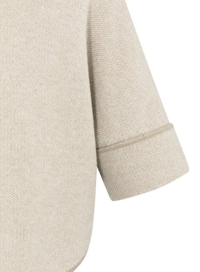 Cardigan Yaya à col baseball & manches 3/4 beige taupe