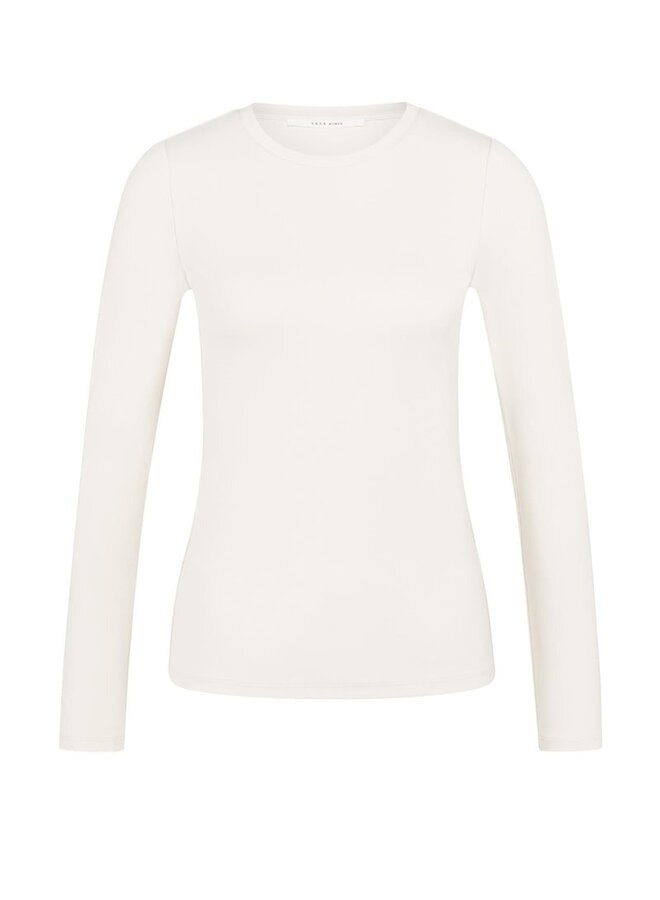 Chandail Yaya à col rond & manches longues beige