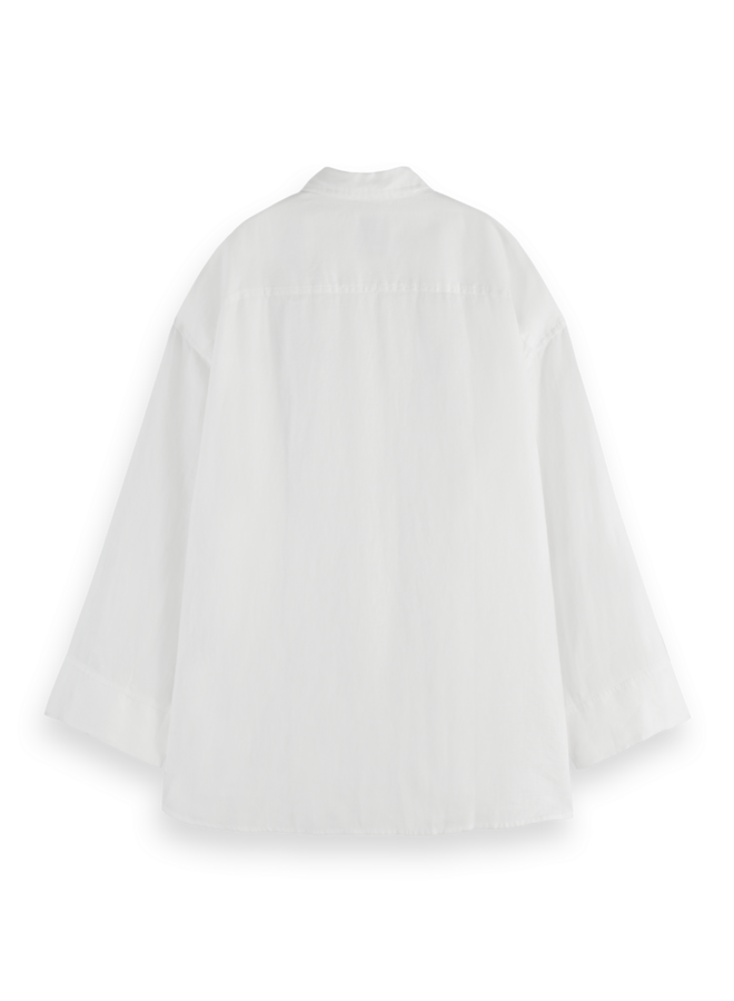 Chemise Scotch & Soda ample en lin blanc cassé