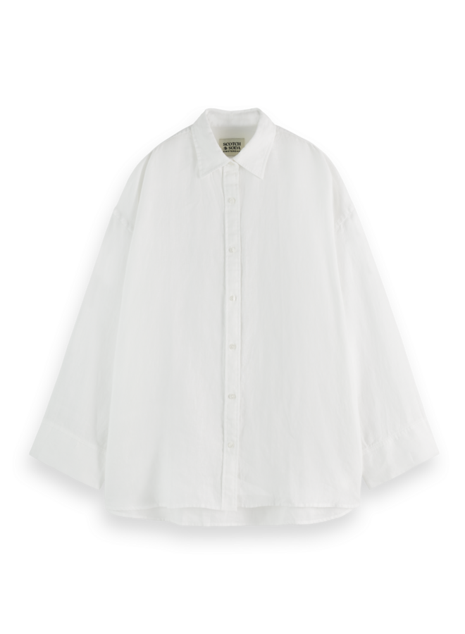 Chemise Scotch & Soda ample en lin blanc cassé