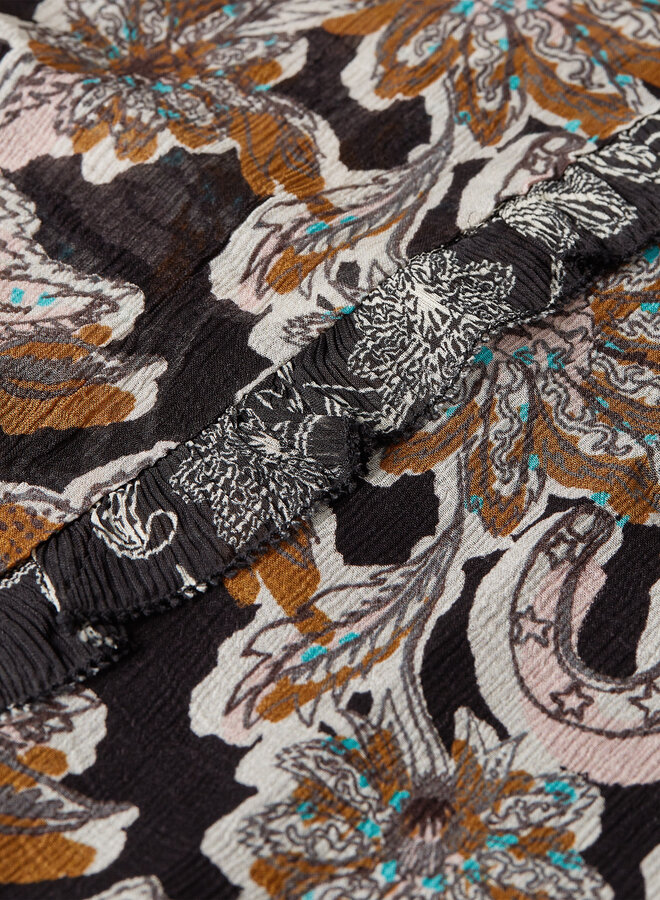 Haut Scotch & Soda sans manches noir paisley rose & caramel