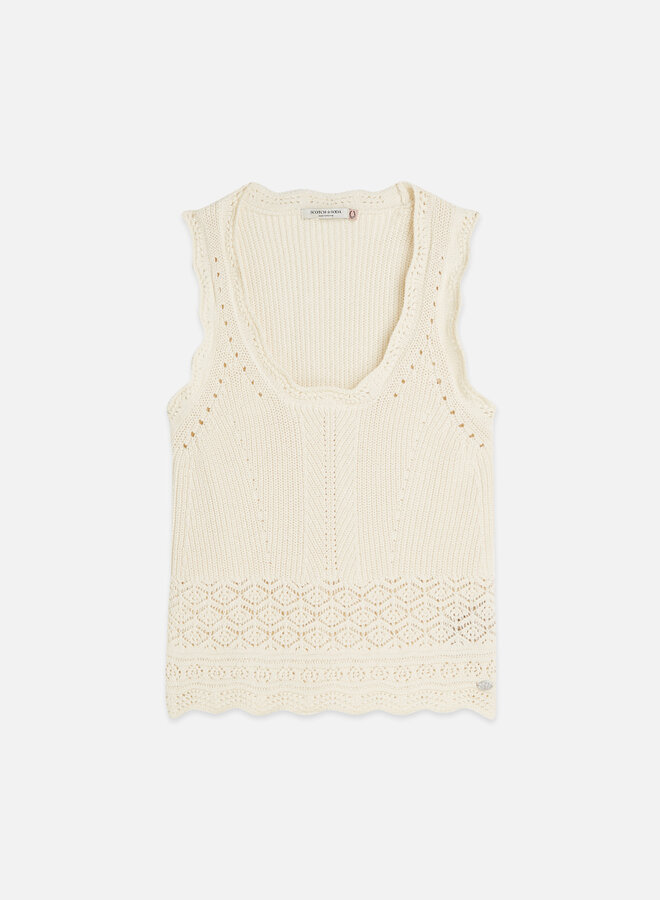 Camisole Scotch & Soda en crochet écrue