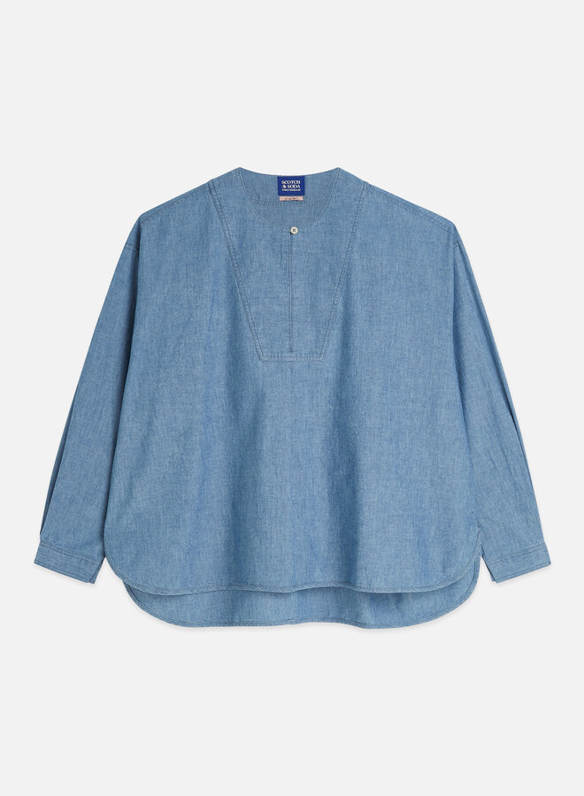 Blouse Scotch & Soda surdimensionnée bleu denim