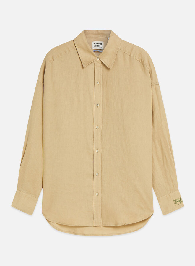 Chemise Scotch & Soda ample en lin beige travertin