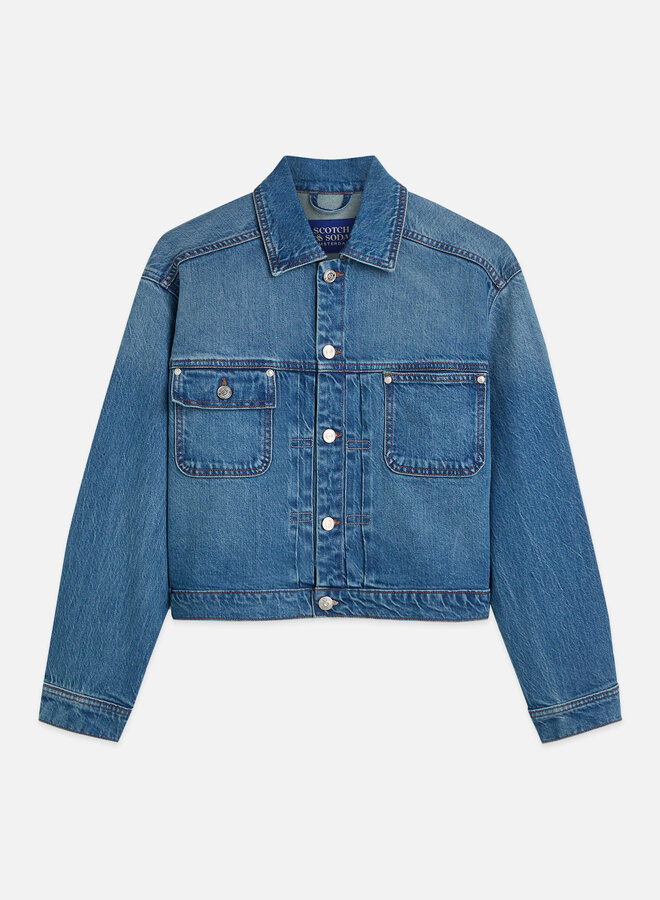 Jacket Scotch & Soda surdimensionné en denim bleu délavé