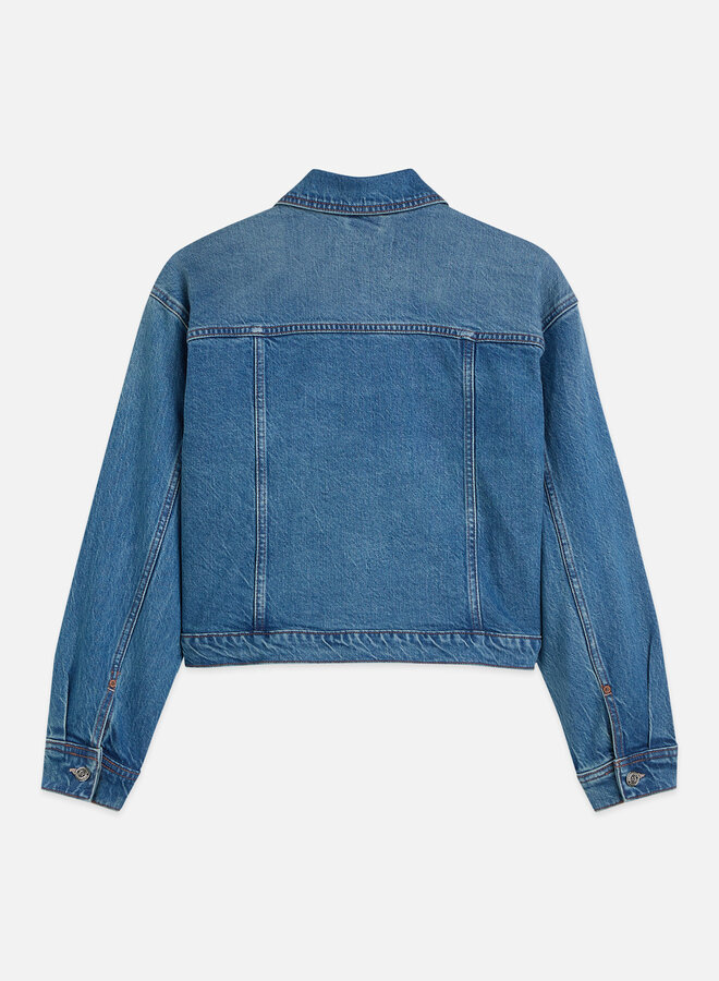 Jacket Scotch & Soda surdimensionné en denim bleu délavé