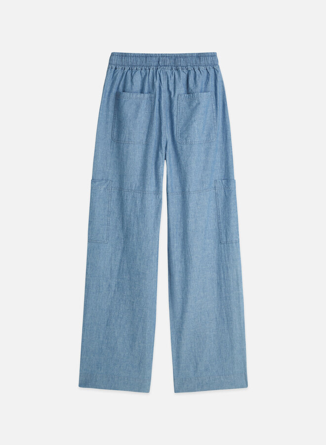 Pantalon cargo Scotch & Soda à taille élastique bleu denim