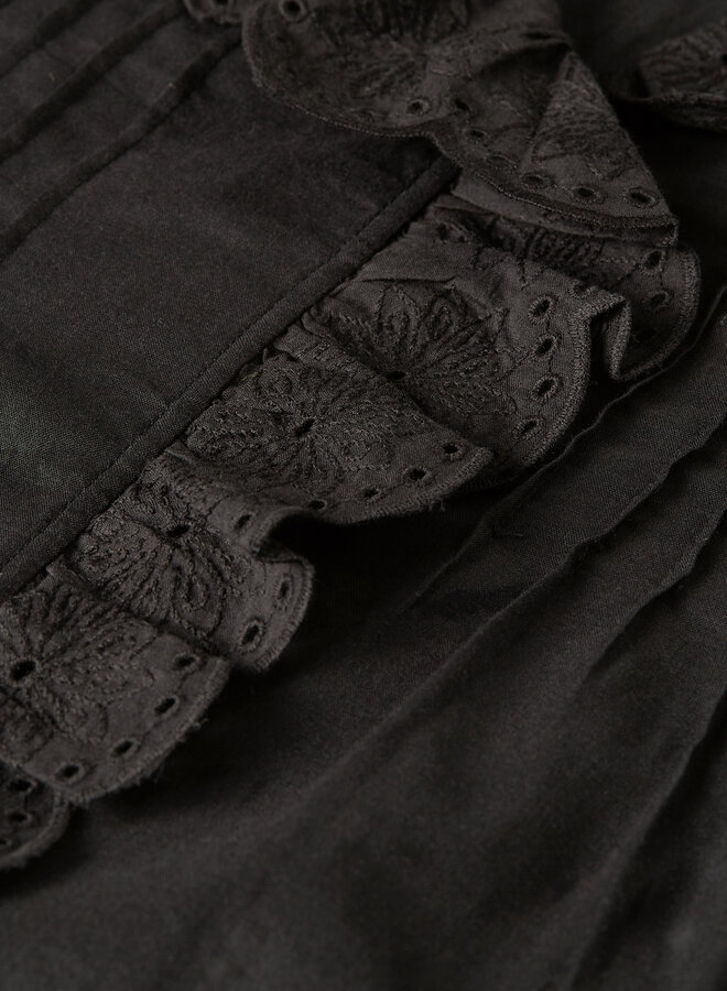 Blouse Scotch & Soda à frisons noire