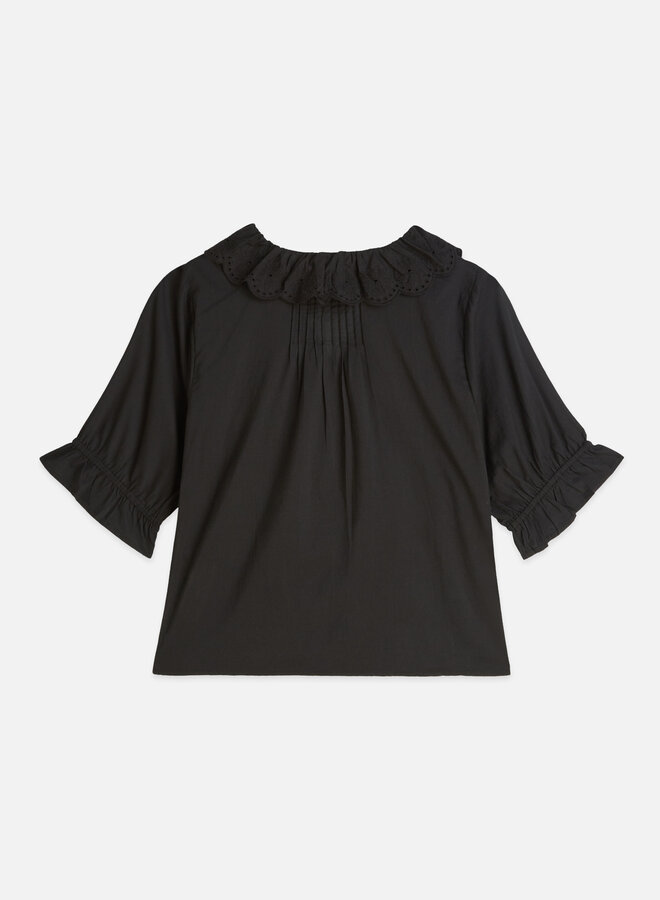 Blouse Scotch & Soda à frisons noire