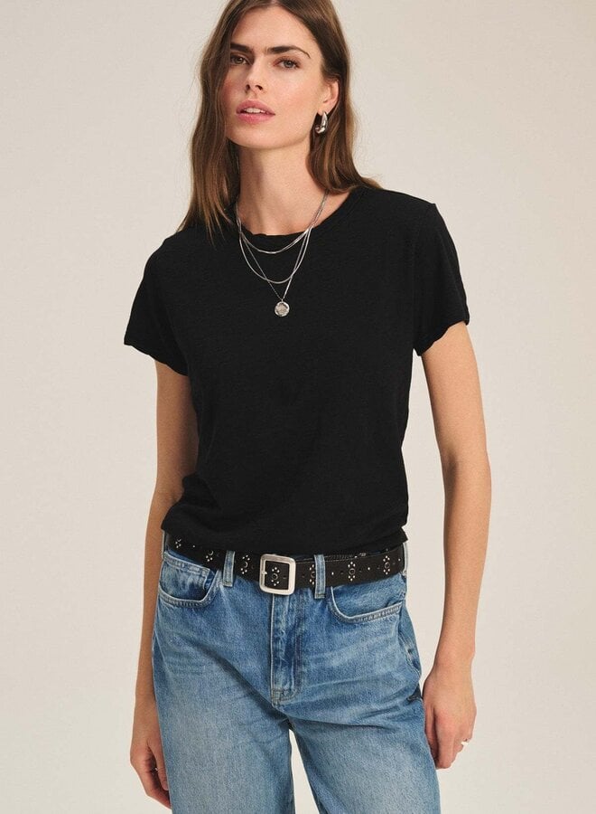 T-shirt Velvet Originals Marika en coton slub noir