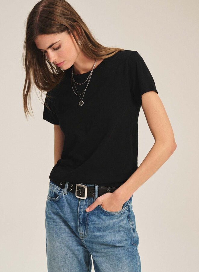 T-shirt Velvet Originals Marika en coton slub noir
