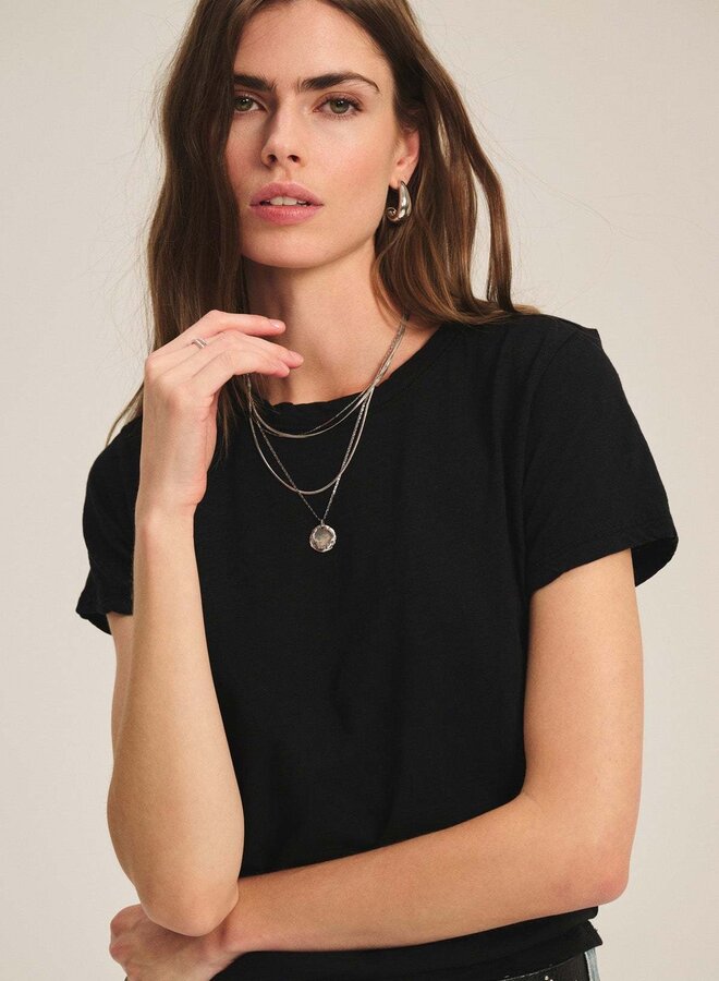 T-shirt Velvet Originals Marika en coton slub noir