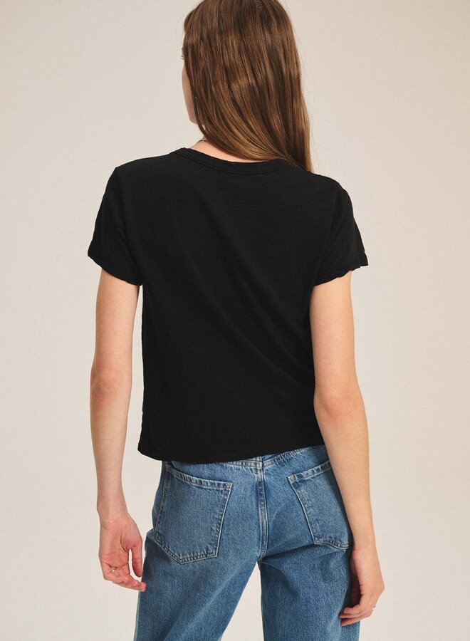 T-shirt Velvet Originals Marika en coton slub noir