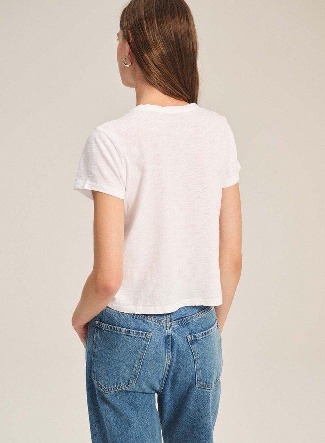 T-shirt Velvet Originals Marika en coton slub blanc