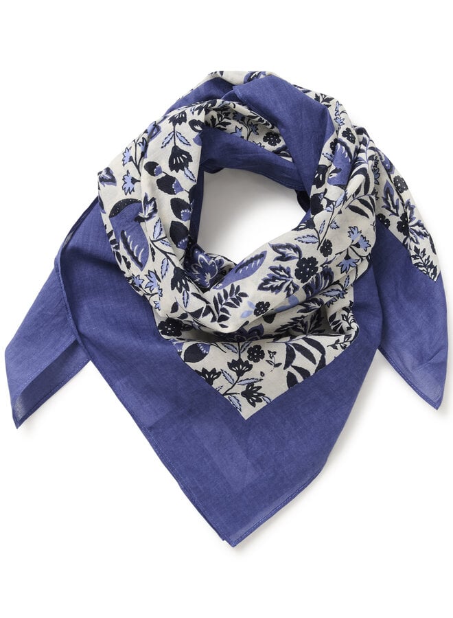 Foulard carré Part Two Phi imprimé bleu indigo multi