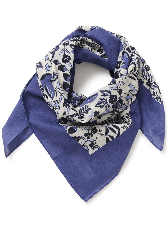 Foulard carré Part Two Phi imprimé bleu indigo multi