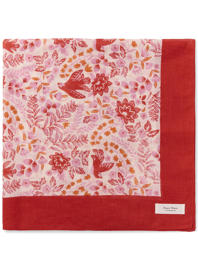 Foulard carré Part Two Phi imprimé rouge poppy multi