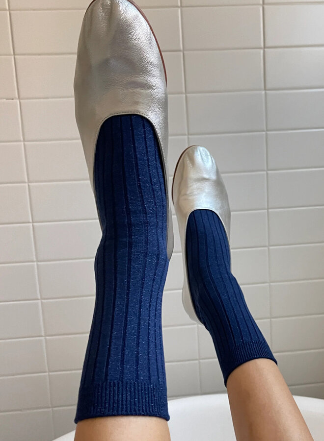 Bas Le Bon Shoppe Her Socks bleu saphir en lurex