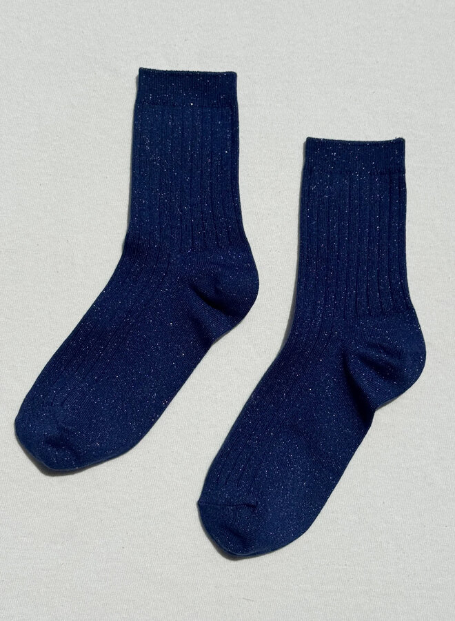 Bas Le Bon Shoppe Her Socks bleu saphir en lurex