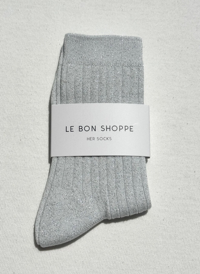 Bas Le Bon Shoppe Her Socks blancs en lurex
