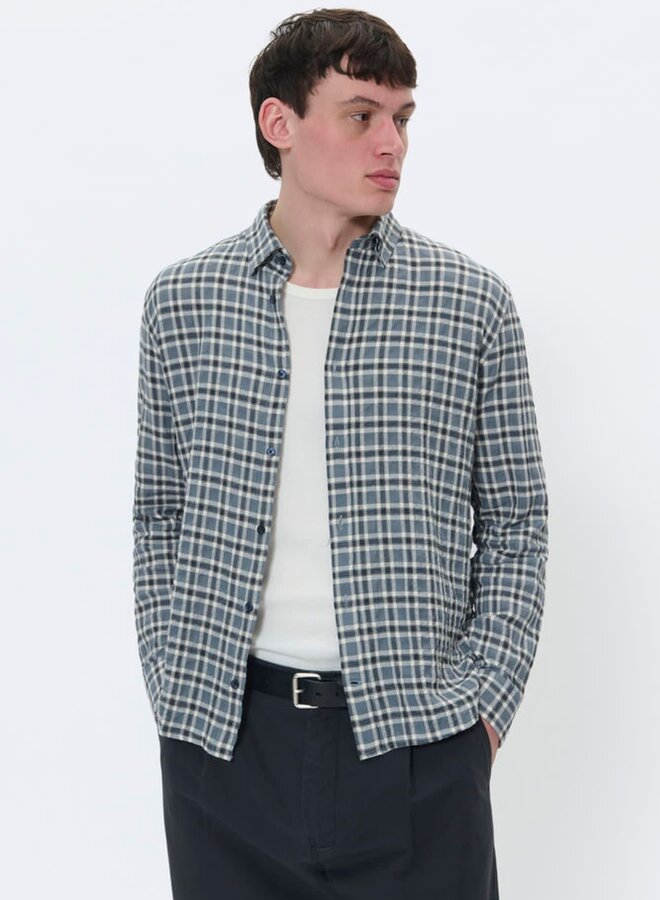 Chemise Matinique Christaldo à carreaux gris crème et noir