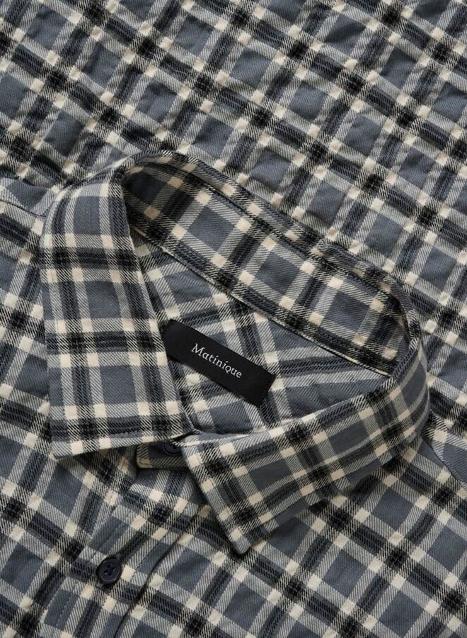 Chemise Matinique Christaldo à carreaux gris crème et noir