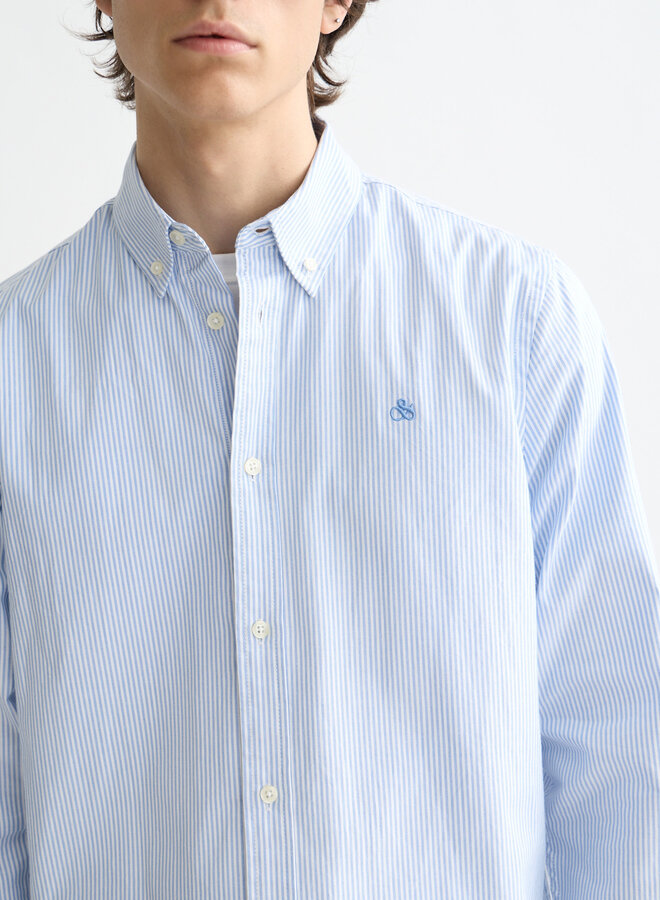 Chemise Scotch & Soda Oxford rayée bleue & blanche