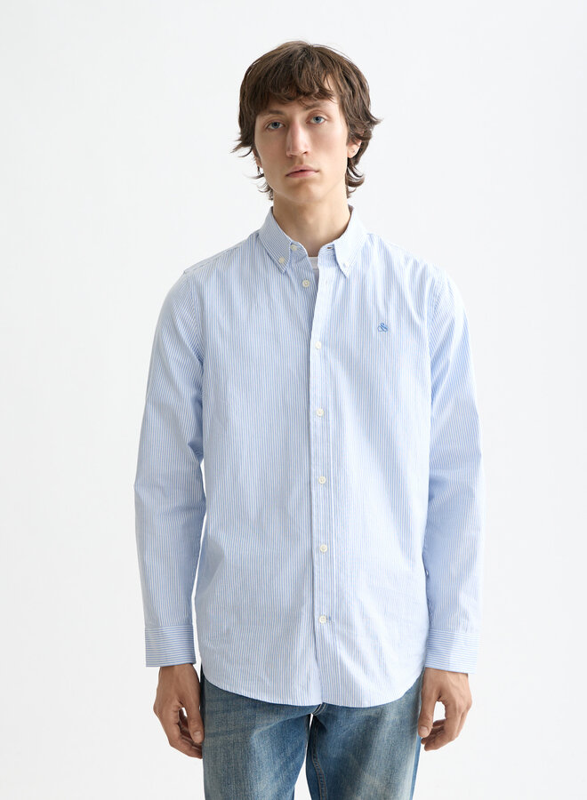 Chemise Scotch & Soda Oxford rayée bleue & blanche