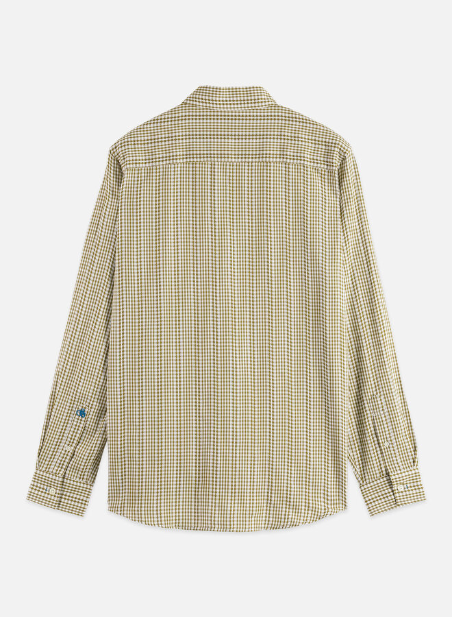 Chemise Scotch & Soda à petits carreaux tissés vert mousse