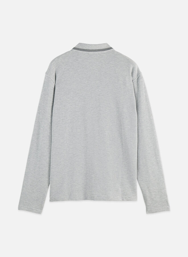 Polo Scotch & Soda à manches longues gris mélange