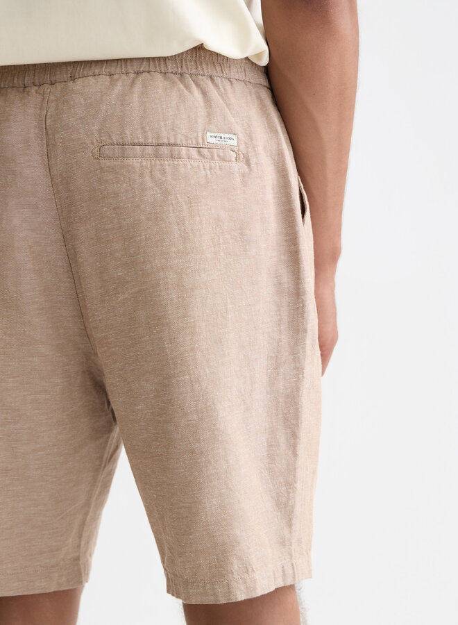 Bermuda Scotch & Soda à taille élastique en lin beige amphora mélange