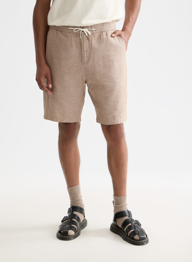 Bermuda Scotch & Soda à taille élastique en lin beige amphora mélange