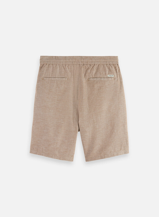 Bermuda Scotch & Soda à taille élastique en lin beige amphora mélange