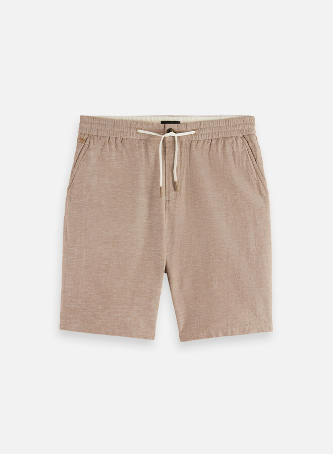 Bermuda Scotch & Soda à taille élastique en lin beige amphora mélange